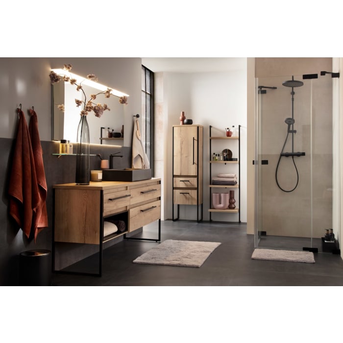 SCHÖNER WOHNEN-Kollektion FIT 2 Drehtüren mit 2 festen Glaselementen 140 x 140 x 210 cm