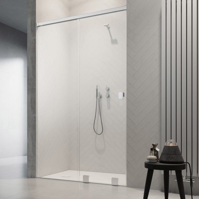 SCHÖNER WOHNEN-Kollektion FIT Schiebetür mit festem Glaselement 200 x 210 cm, Türanschlag links