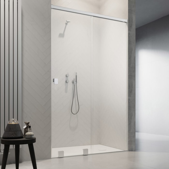 SCHÖNER WOHNEN-Kollektion FIT Schiebetür mit festem Glaselement 200 x 210 cm, Türanschlag rechts