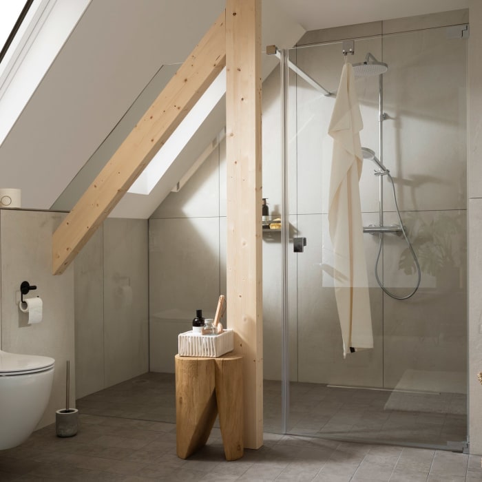 SCHÖNER WOHNEN-Kollektion FIT Nischentür mit festem Glaselement in Flucht 140 x 210 cm, Türanschlag rechts