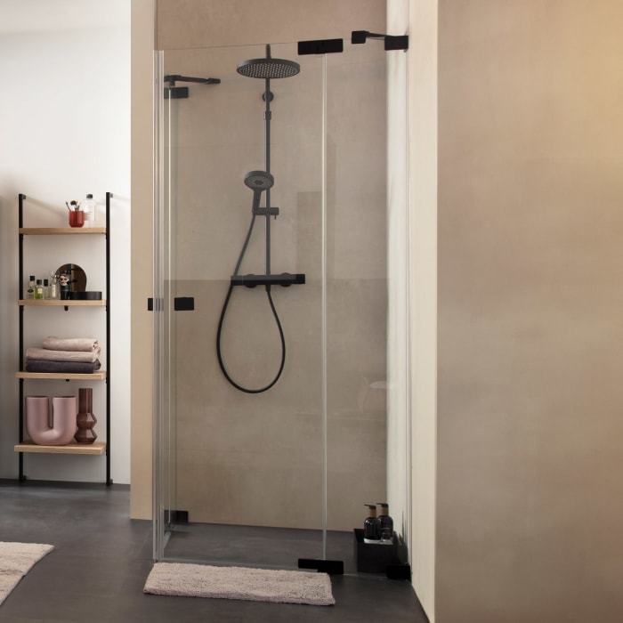 SCHÖNER WOHNEN-Kollektion FIT 2 Drehtüren mit 2 festen Glaselementen 140 x 140 x 210 cm