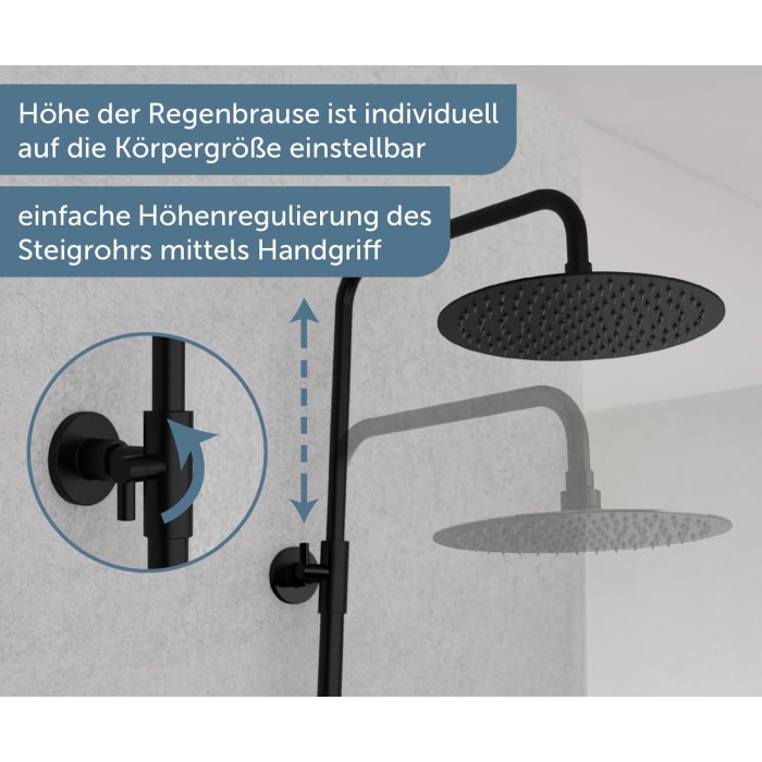 Schütte AQUADUCT Überkopf-Brauseset mit Thermostatarmatur