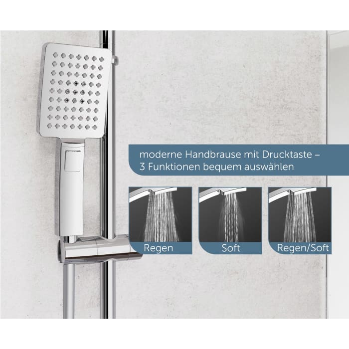 Schütte MALLORCA Duschsystem mit Kopfbrause und Handbrause, ohne Armatur