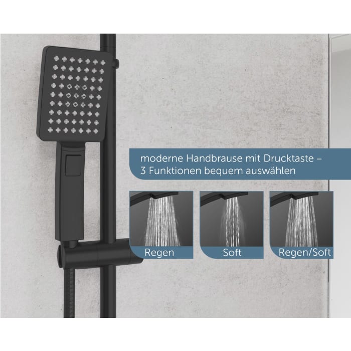 Schütte MALLORCA Duschsystem mit Kopfbrause und Handbrause, ohne Armatur