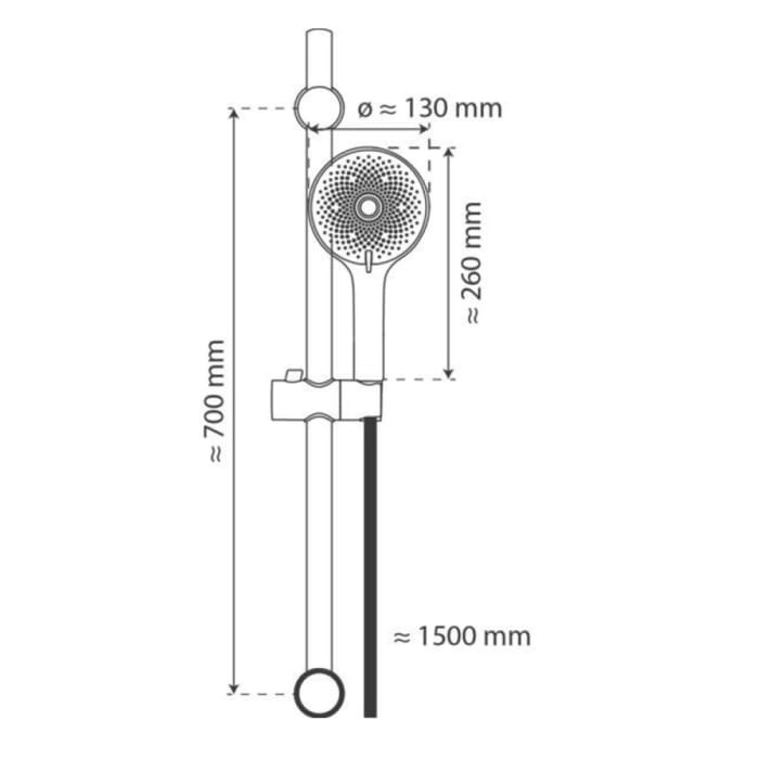 Schütte RAVEN Stangenbrause-Set ohne Armatur