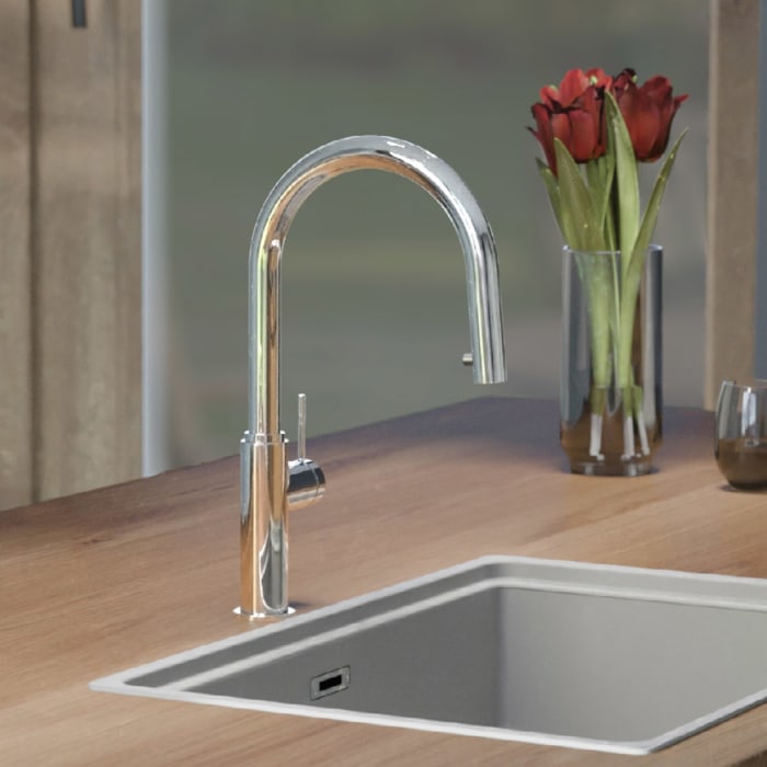 Schütte BLACKPOOL Spültischarmatur, mit herausziehbarem Auslauf