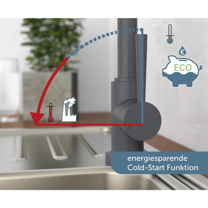 Schütte CORNWALL Küchenarmatur mit Energiesparfunktion, schwenkbar