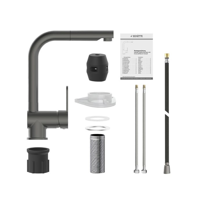 Schütte LONDON Küchenarmatur mit Geschirrbrause, ausziehbar und schwenkbar