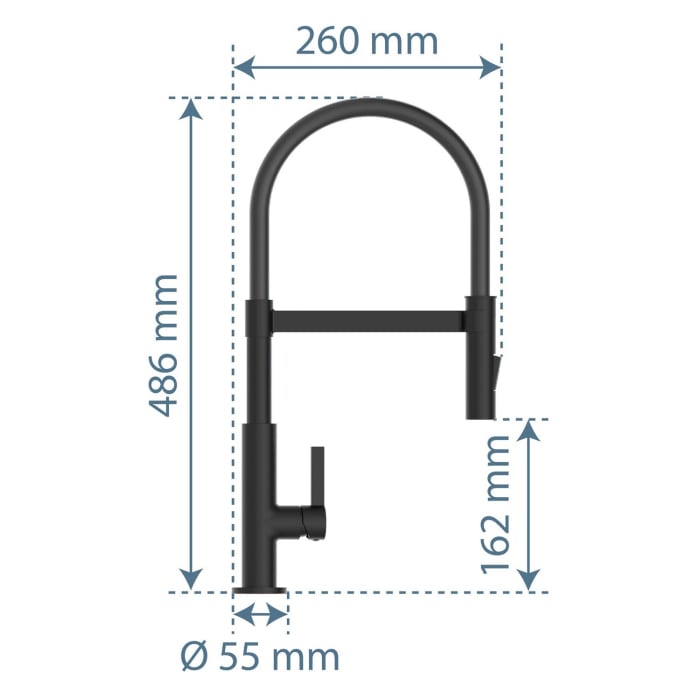 Schütte MIAMI Einhebel Küchenarmatur mit Geschirrbrause, ausziehbar und schwenkbar