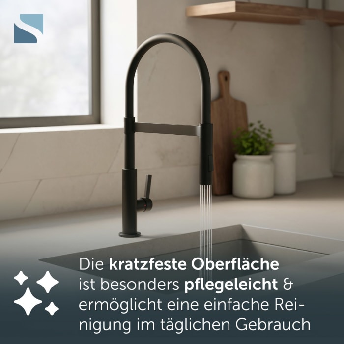 Schütte MIAMI Einhebel Küchenarmatur mit Geschirrbrause, ausziehbar und schwenkbar