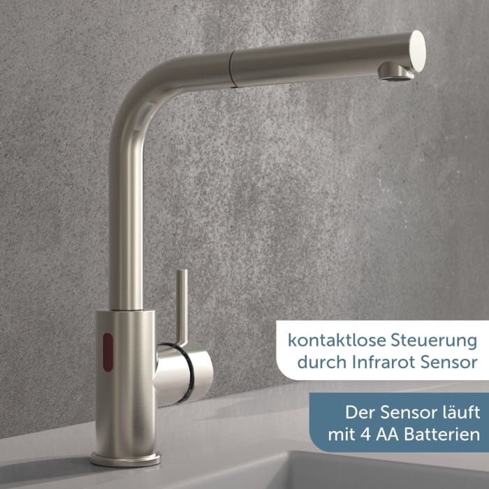 Schütte VITAL Küchenarmatur mit Sensorbedienung, ausziehbar und energiesparend