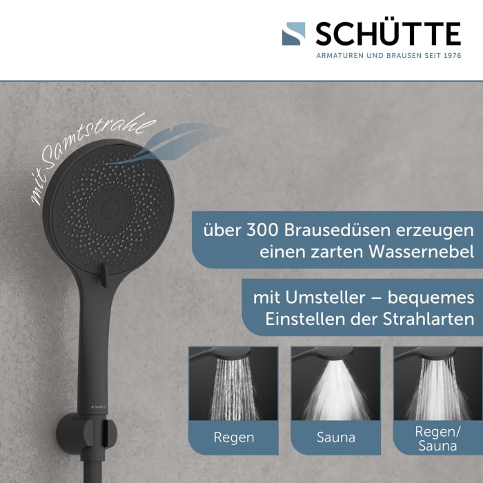 Schütte CAPRI Handbrause mit Samtstrahltechnologie und 3 Strahlarten