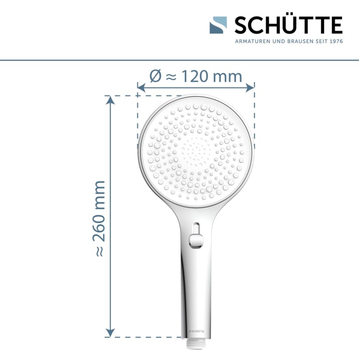 Schütte IBIZA Handbrause rund mit 2 Strahlarten