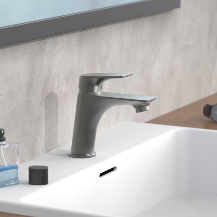 Schütte BOSTON Waschtischarmatur mit Ablaufgarnitur und Pop Up Abflussstopfen