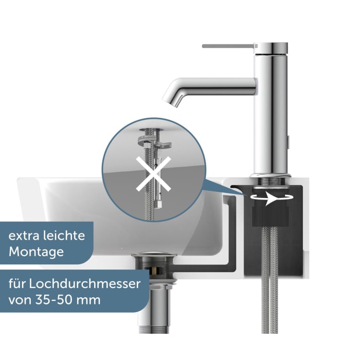 Schütte LOS ANGELES Waschtischarmatur mit Ablaufgarnitur Pop Up