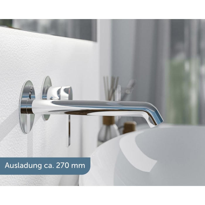 Schütte LOS ANGELES Waschtischarmatur für Wandmontage inkl. Unterputzbox