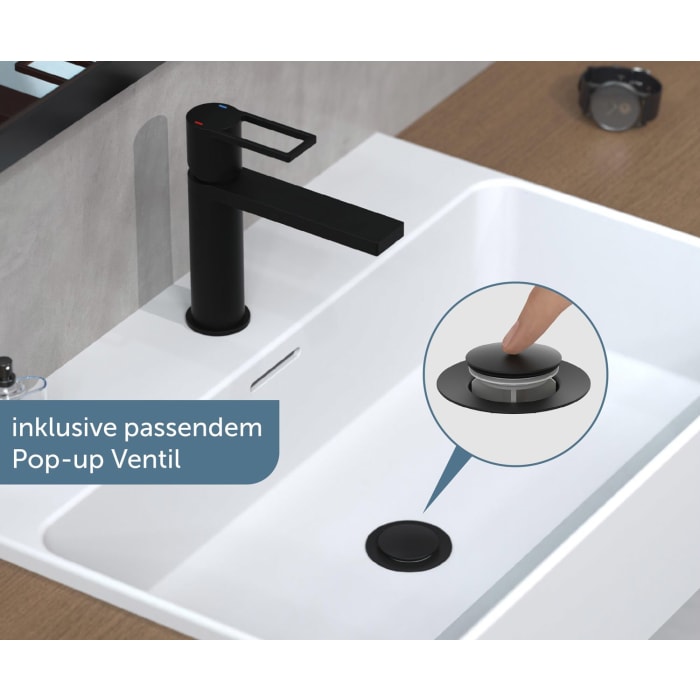 Schütte MANHATTAN Waschtischarmatur mit Ablaufgarnitur Pop Up