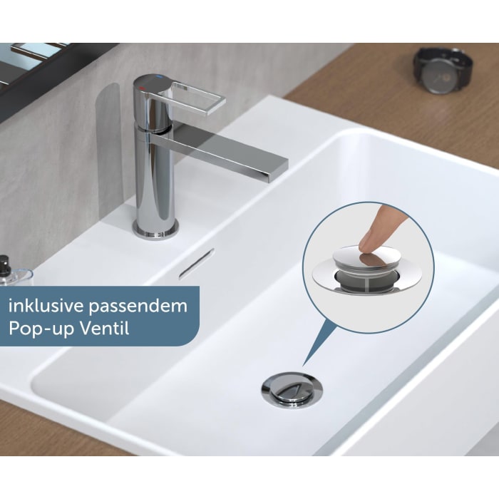 Schütte MANHATTAN Waschtischarmatur mit Ablaufgarnitur Pop Up