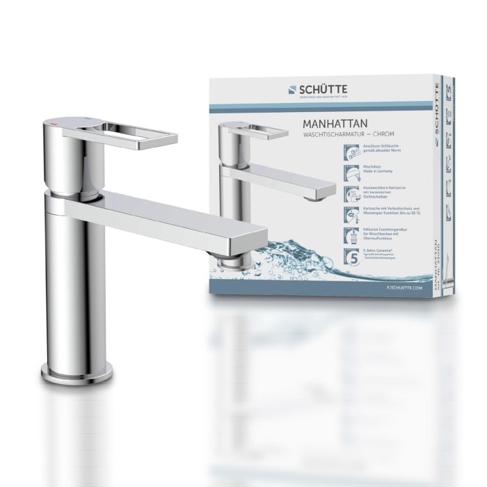 Schütte MANHATTAN Waschtischarmatur mit Ablaufgarnitur Pop Up
