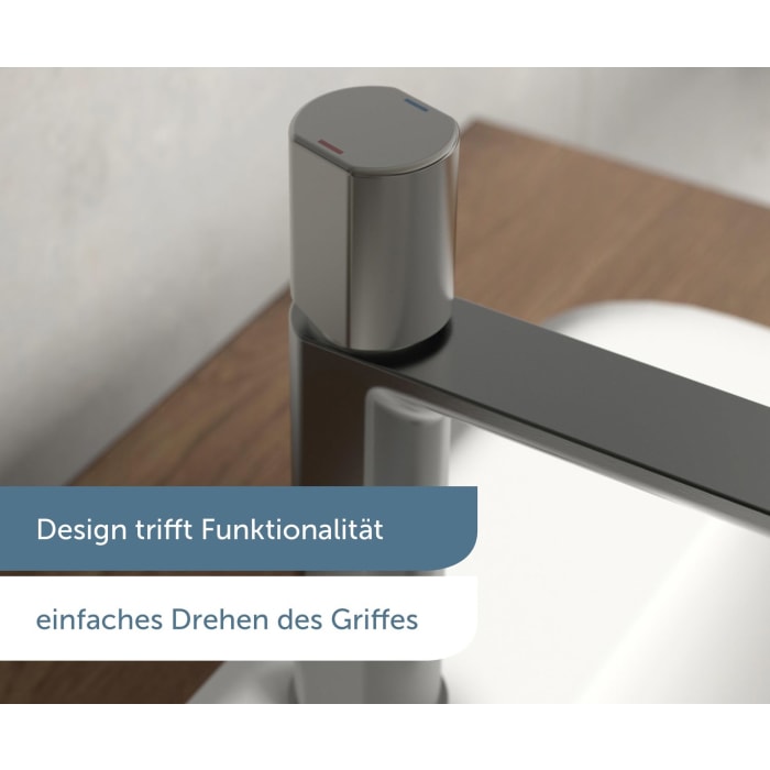 Schütte NEW YORK Waschtischarmatur mit Ablaufgarnitur und Pop Up Abflussstopfen