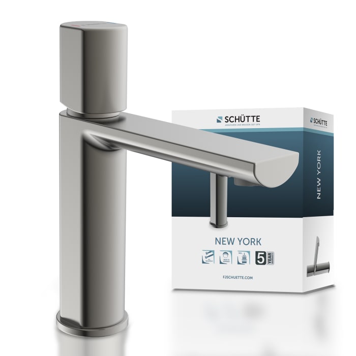 Schütte NEW YORK Waschtischarmatur mit Ablaufgarnitur und Pop Up Abflussstopfen