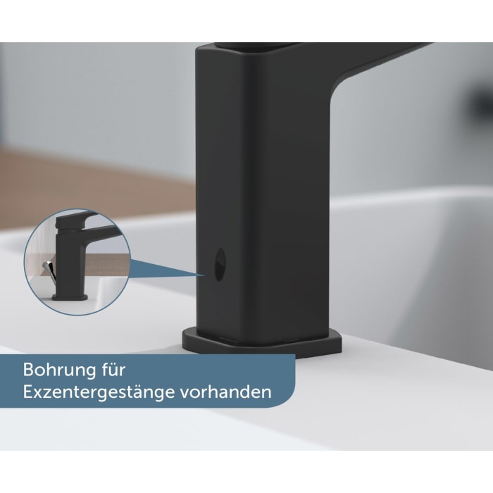 Schütte RAVEN Waschtischarmatur mit Ablaufgarnitur und Pop Up Abflussstopfen