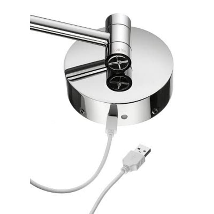 Smedbo Outline Kosmetikspiegel Wandmodell mit LED-Beleuchtung, Akkubetrieben, 7-fach Vergrösserung