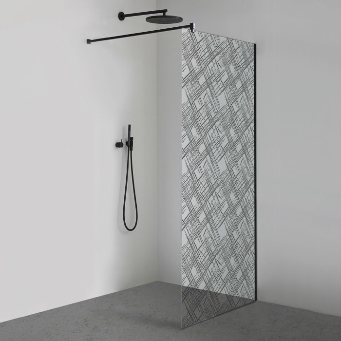 Sprinz Inloop Black Sketch Seitenwand 100 x 210 cm mit SpriClean