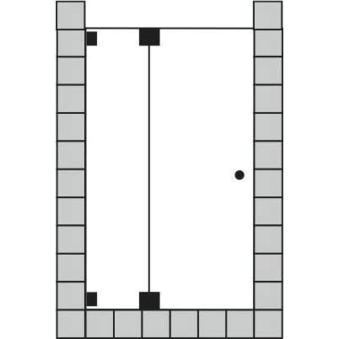 Sprinz Omega Supersteel Edition Pendeltür mit Festteil für Nische 100 x 200 cm