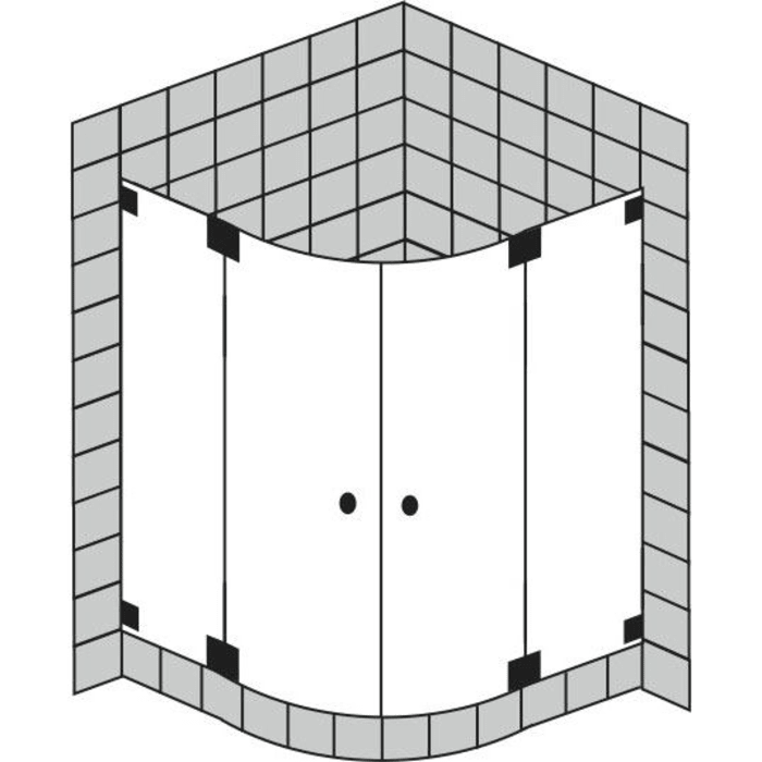 Sprinz Omega Viertelkreisdusche 4-teilig 100 x 100 x 200 cm