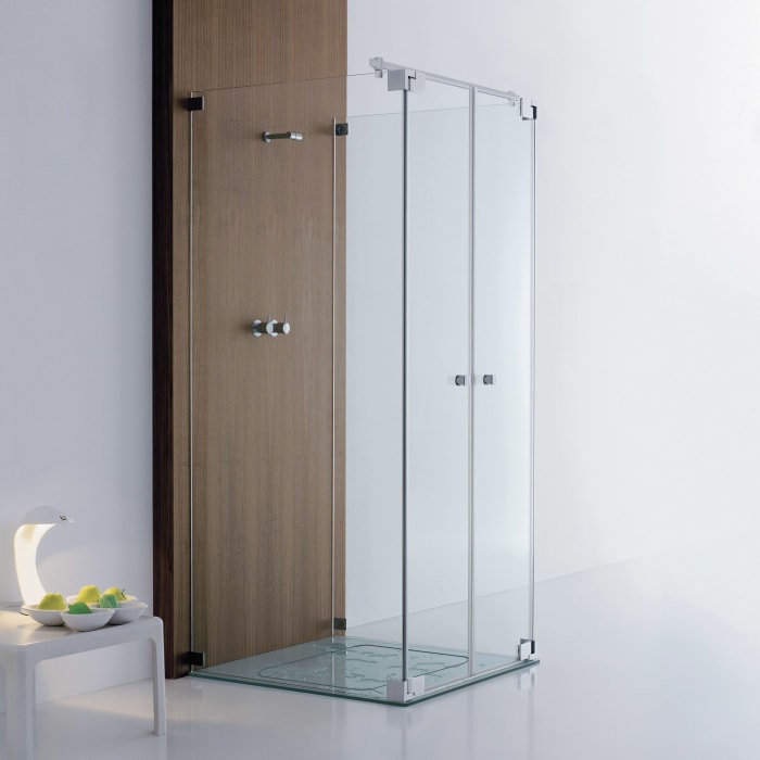 Sprinz Omega Supersteel Edition Viereck-Dusche mit Pendeltür 90 x 90 x 200 cm