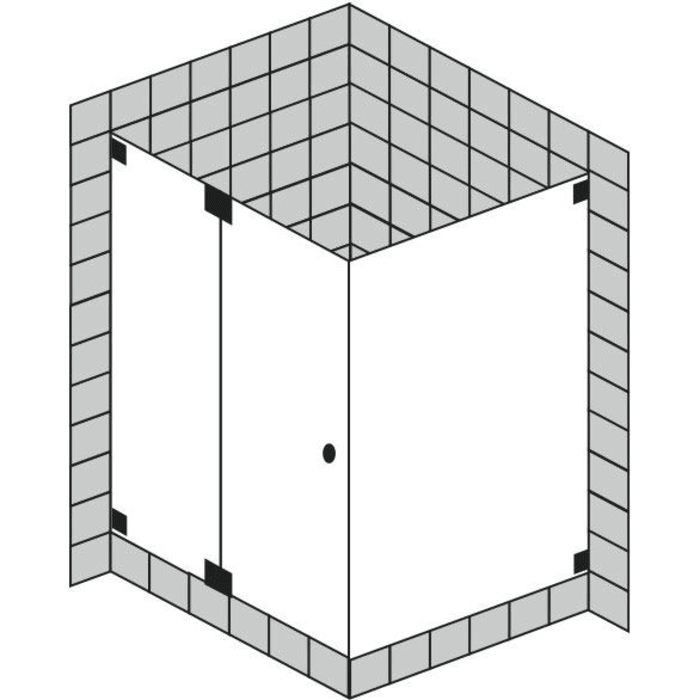 Sprinz Omega Drehtür mit Festteil und Seitenwand bis 90 x 90 x 200 cm