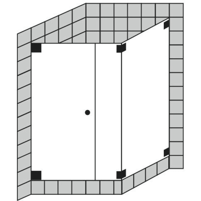Sprinz Omega Pendeltür mit Festteil und Seitenwand bis 90 x 90 x 200 cm