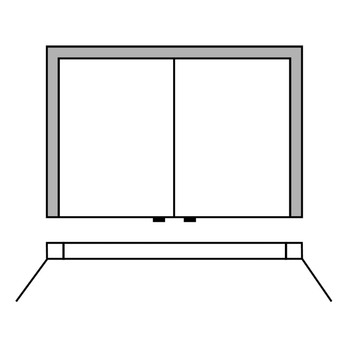 Sprinz Elegant-Line 2.0 Spiegelschrank Modell 02 Aufputz, 75 cm