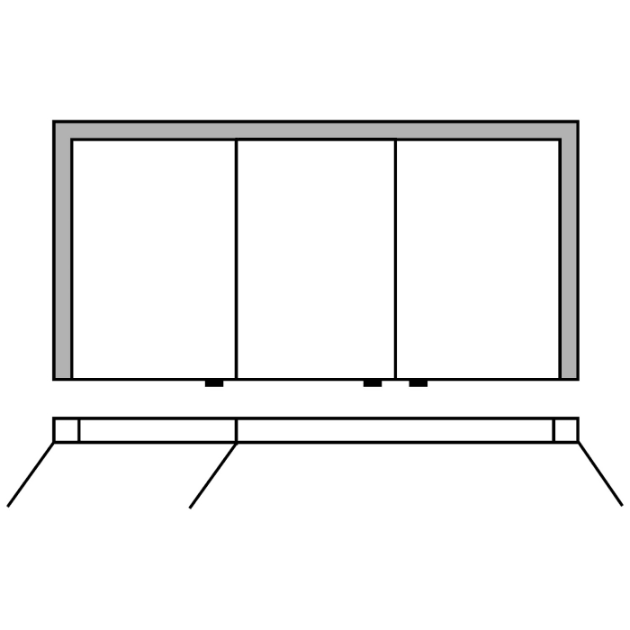 Sprinz Elegant-Line 2.0 Spiegelschrank Modell 03 Einbauversion 95 cm