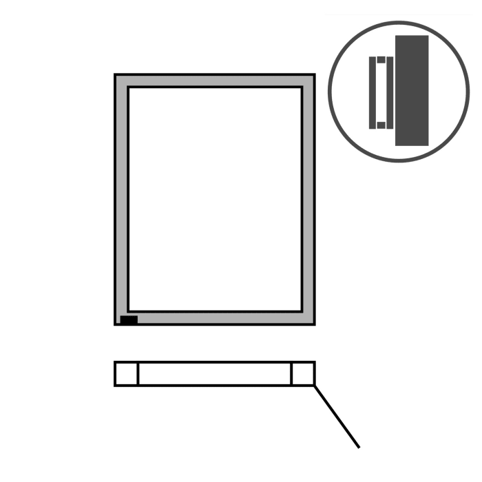 Sprinz Pure-Line Spiegelschrank Aufputz mit 1 Tür Anschlag rechts 50 cm