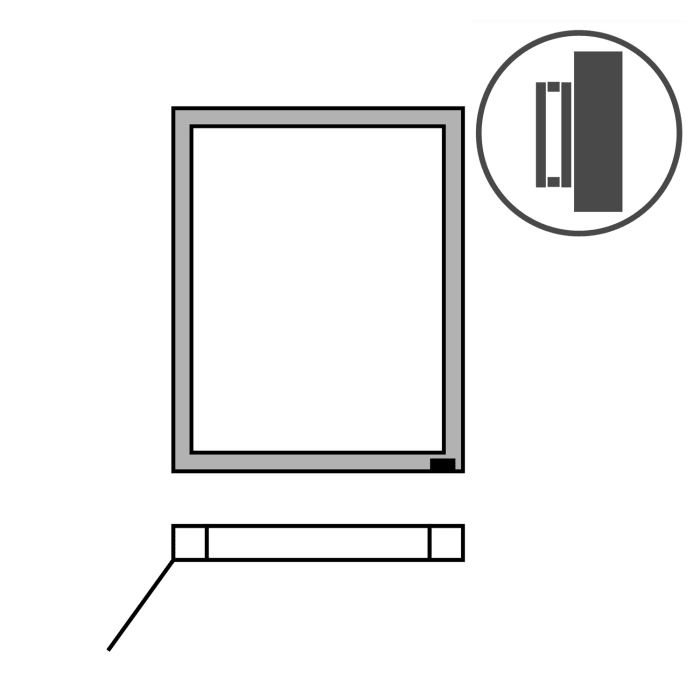 Sprinz Pure-Line Spiegelschrank Aufputz mit 1 Tür Anschlag links 50 cm