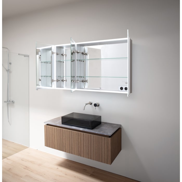 Sprinz Pure-Line Spiegelschrank Aufputz mit 3 Türen 120 cm