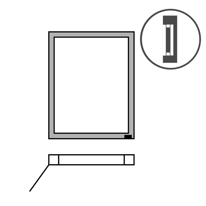 Sprinz Pure-Line Spiegelschrank Einbau mit 1 Tür Anschlag links 50 cm