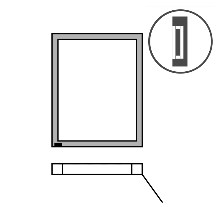 Sprinz Pure-Line Spiegelschrank Einbau mit 1 Tür Anschlag rechts 50 cm