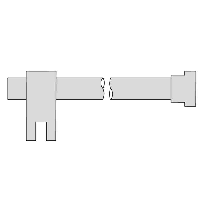 Sprinz Supersteel Haltestange eckig, Glas-Wand, 100 cm