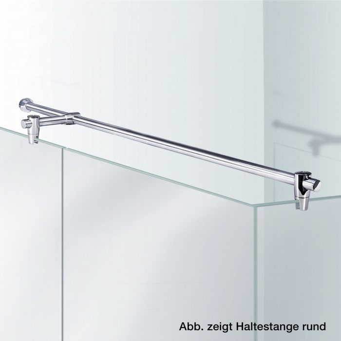 Sprinz Supersteel Haltestange eckig mit T-Stück, Glas-Wand, 100 cm