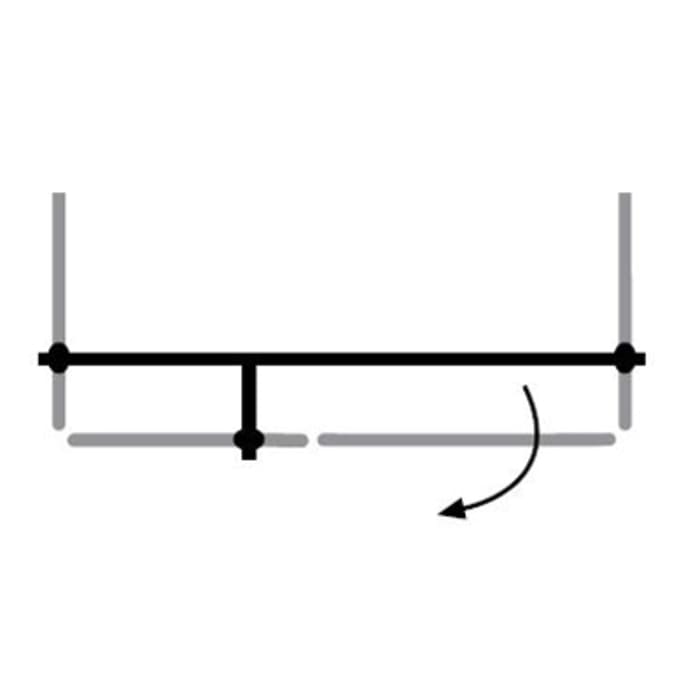 Sprinz Supersteel Haltestange eckig mit T-Stück, Glas-Glas, 100 cm