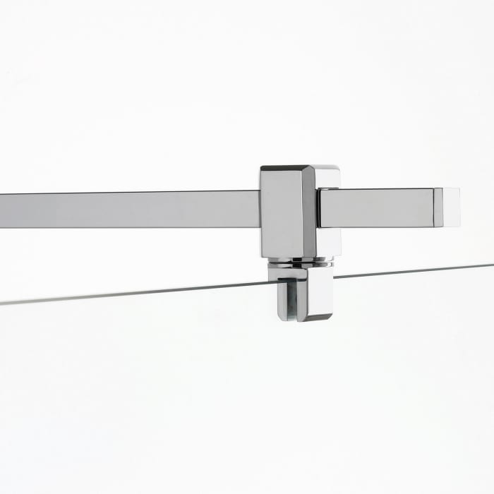 Sprinz Supersteel Haltestange eckig mit T-Stück, Glas-Glas, 150 cm