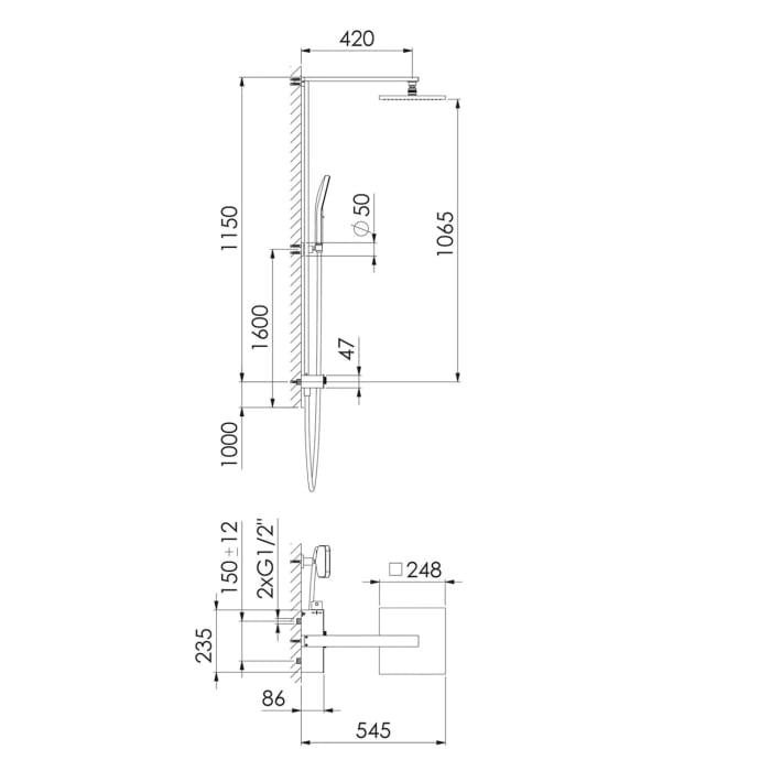 Steinberg Serie 390 Brauseset mit Thermostat, pushtronic