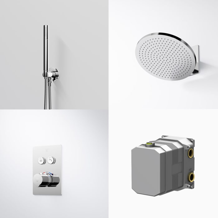 Steinberg Serie 390 Unterputz Brause-Komplettset für 2 Verbraucher