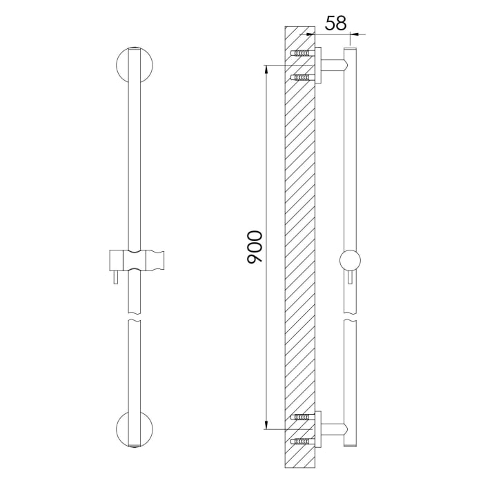 Steinberg Serie 100 Brausestange mit Gleiter