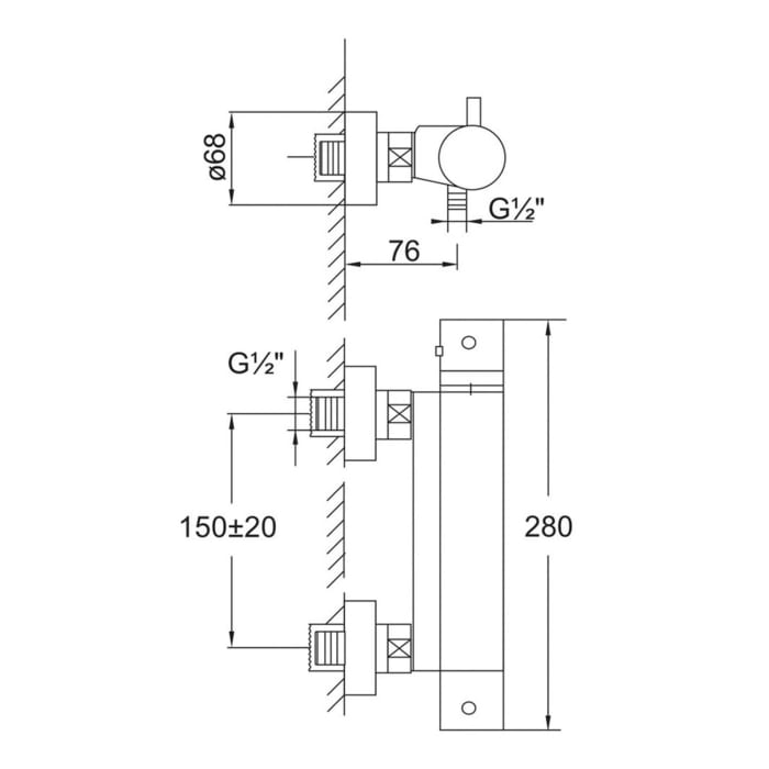 Steinberg Serie 100 Brause-Thermostatbatterie