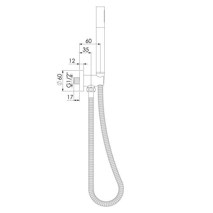 Steinberg Serie 100 Handbrausegarnitur mit integriertem Wandanschlussbogen