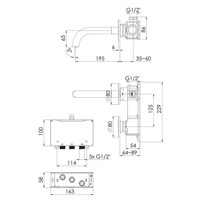 Steinberg Serie 100 Vollelektronische Wand-Waschtisch-Armatur
